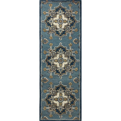 2' x 7' Blue Traditional Medallion Runner Rug