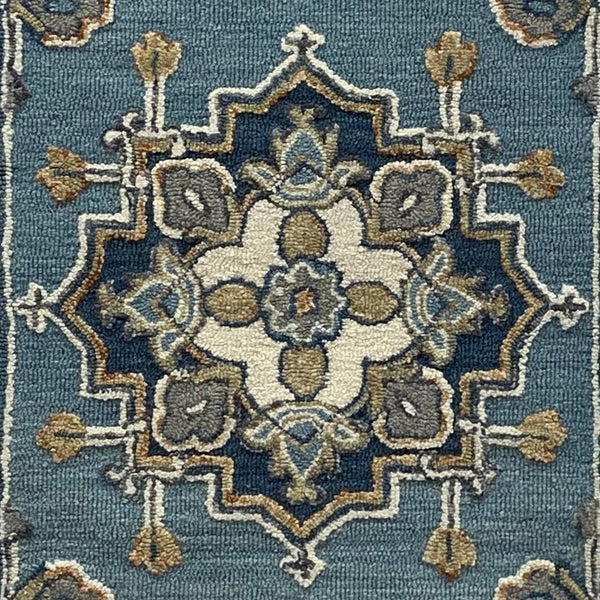2' x 7' Blue Traditional Medallion Runner Rug