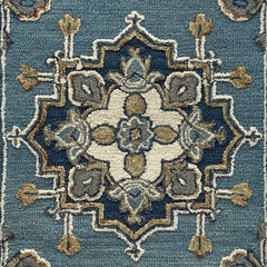 2' x 7' Blue Traditional Medallion Runner Rug