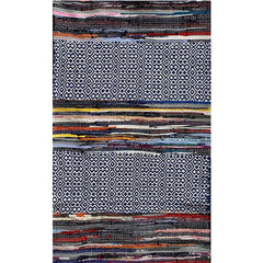 2' x 4' Geometric Colorful Chindi Area Rug