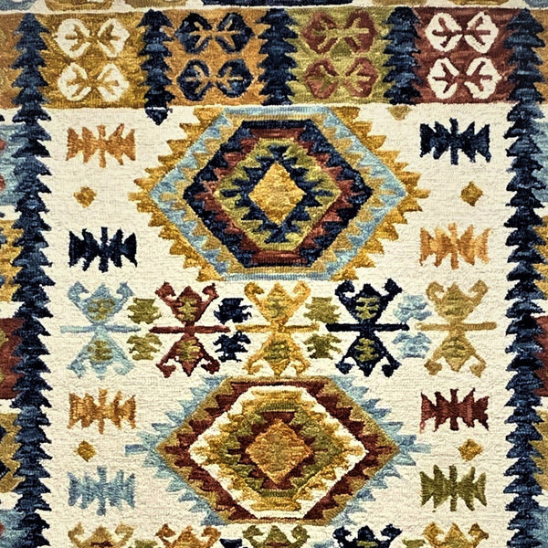 5' x 7' Brown and Blue Southwestern Area Rug