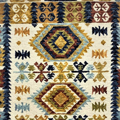 5' x 7' Brown and Blue Southwestern Area Rug