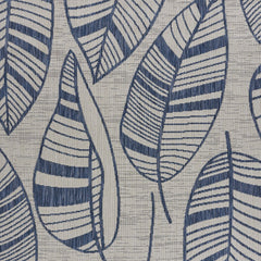 8' x 10' Navy Leaves Indoor Outdoor Area Rug