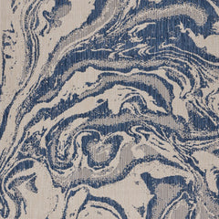 8' x 10' Navy Abstract Indoor Outdoor Scatter Rug