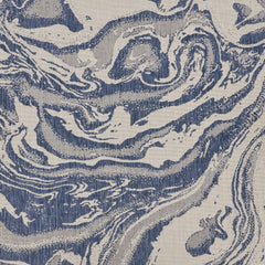 8' Round Navy Abstract Indoor Outdoor Area Rug