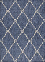 3' x 5' Navy Knot Indoor Outdoor Area Rug