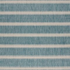 2' x 3' Teal Striped Indoor Outdoor Scatter Rug