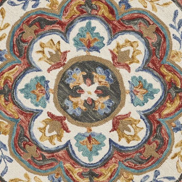 6' Round Red Layered Petals Area Rug