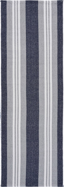 2' x 6' Navy and Ivory Striped Runner Rug