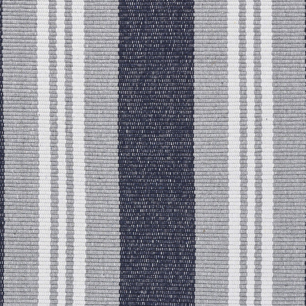 2' x 6' Navy and Ivory Striped Runner Rug