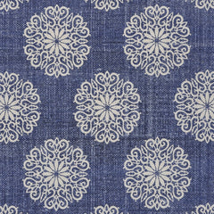 2' x 6' Navy and Ivory Floral Motif Runner Rug