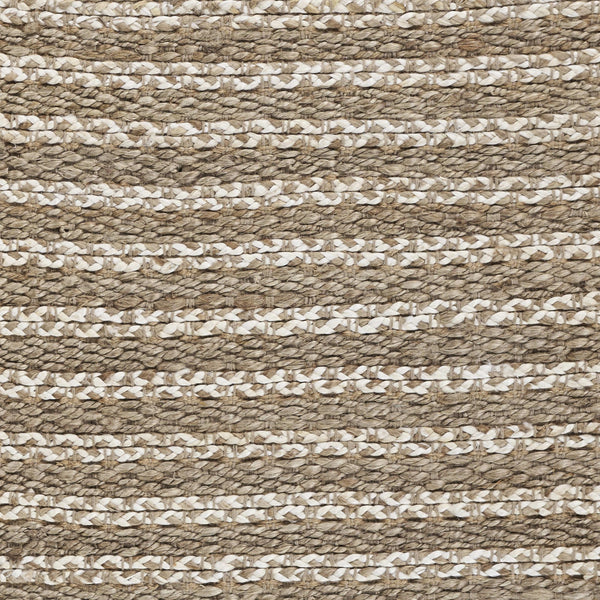 2' x 6' Tan and Beige Braided Stripe Runner Rug