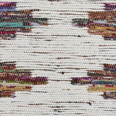3' x 5' White and Colorful Chindi Area Rug