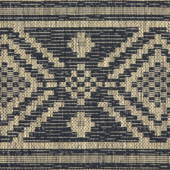 5' x 8' Black Geometric Indoor Outdoor Area Rug