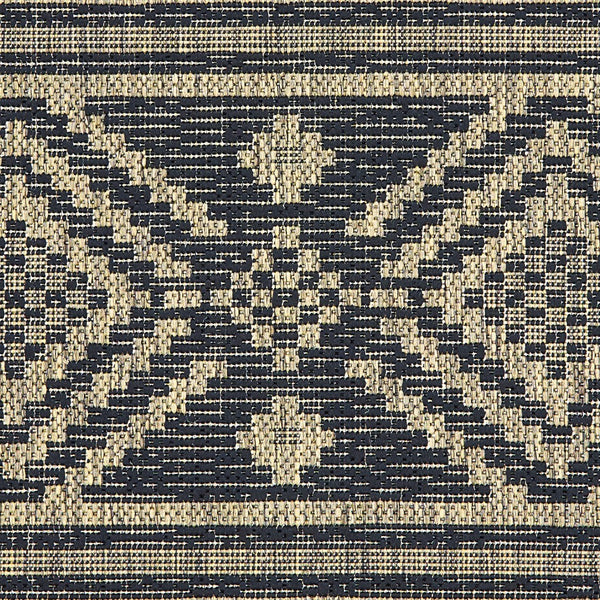 8' x 10' Black Geometric Indoor Outdoor Area Rug