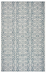 5' x 8' Blue Geometric Indoor Outdoor Area Rug