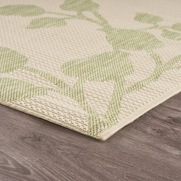 2' x 3' Green Leaves Indoor Outdoor Scatter Rug