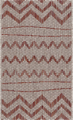 2' x 3' Red Zigzag Indoor Outdoor Scatter Rug