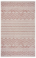 5' x 8' Red Zigzag Indoor Outdoor Area Rug