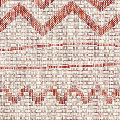 5' x 8' Red Zigzag Indoor Outdoor Area Rug