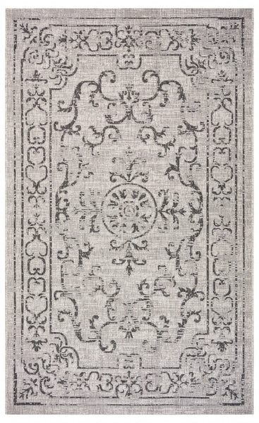 2' x 3' Grayscale Indoor Outdoor Scatter Rug