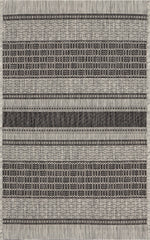 2' x 3' Monochrome Striped Indoor Outdoor Scatter Rug