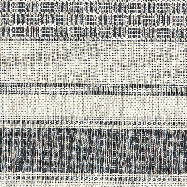 2' x 3' Monochrome Striped Indoor Outdoor Scatter Rug