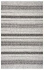 8' x 10' Gray Stripe Indoor Outdoor Area Rug
