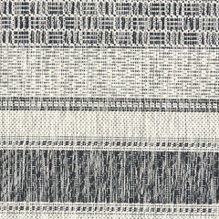 8' x 10' Gray Stripe Indoor Outdoor Area Rug