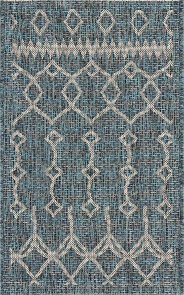 2' x 3' Blue Array Indoor Outdoor Scatter Rug