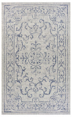 2' x 3' Blue Ornate Indoor Outdoor Scatter Rug