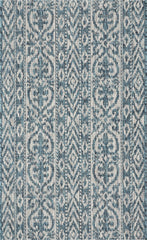 3' x 5' Blue Geometric Indoor Outdoor Area Rug