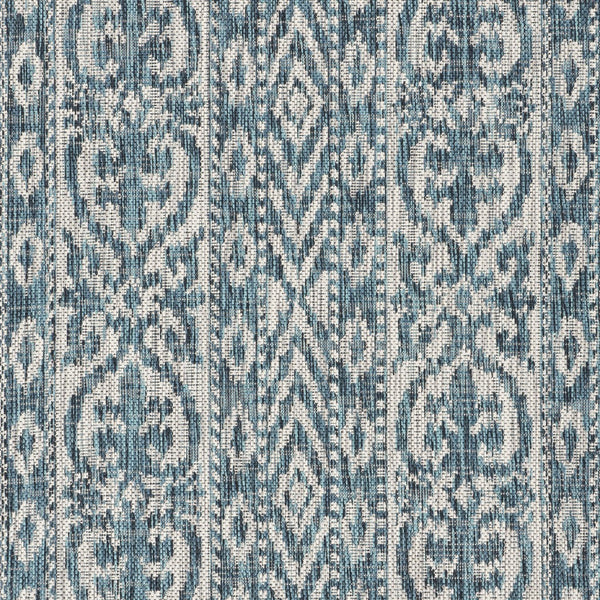 3' x 5' Blue Geometric Indoor Outdoor Area Rug