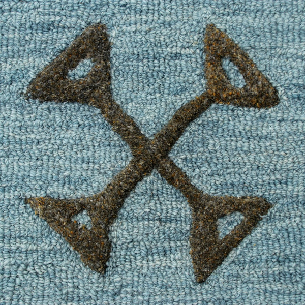 5' Round Blue Minimal Design Area Rug