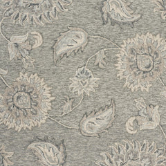 5' x 7' Light Gray Floral Area Rug