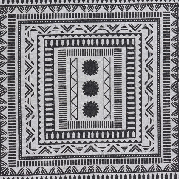 3' x 5' Grayscale Geometric Center Area Rug