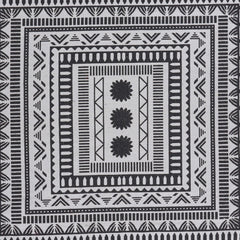5' x 7' Grayscale Geometric Center Area Rug