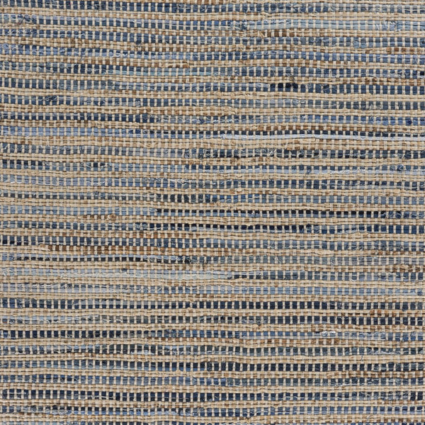 3' x 5' Blue and Beige Striped Area Rug