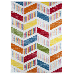 4' x 6' Colorful Herringbone Pattern Area Rug