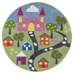 5' Round Green Palace Roadway Area Rug