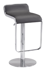 Modern Brown Faux Leather and Chrome Adjustable Pedestal Barstool