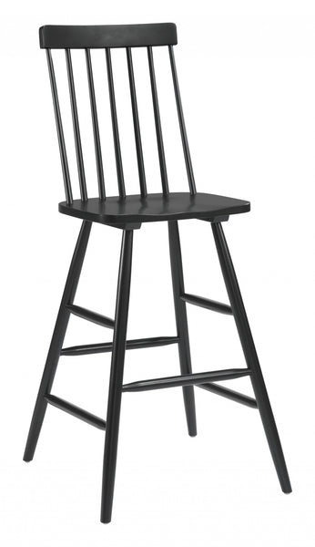 Modern Black Armless Spindle Bar Height Chair