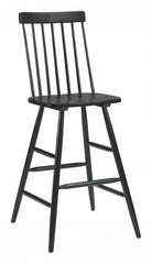 Modern Black Armless Spindle Bar Height Chair