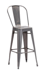Set of Two Gray Steel Bar Chairs