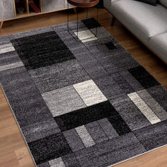 2' x 65' Gray Distressed Geometric Runner Rug