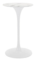 White Marble Pedestal Bar Table