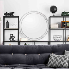 Simply Lined Silver Mirror