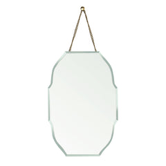 Rounded Octagon Beveled Hanging Mirror