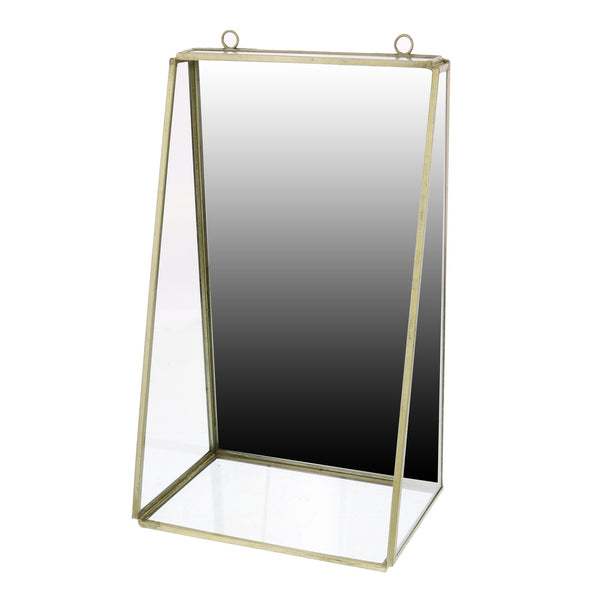 Gold Metal Vanity Mirror with Shelf