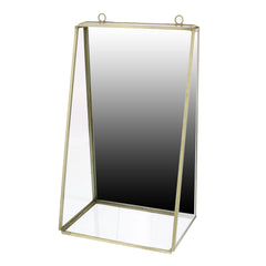 Gold Metal Vanity Mirror with Shelf